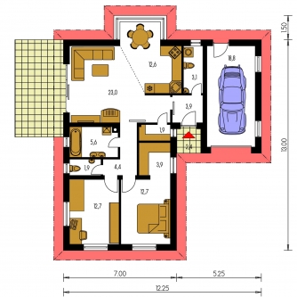 Plan de sol du rez-de-chaussée - BUNGALOW 40